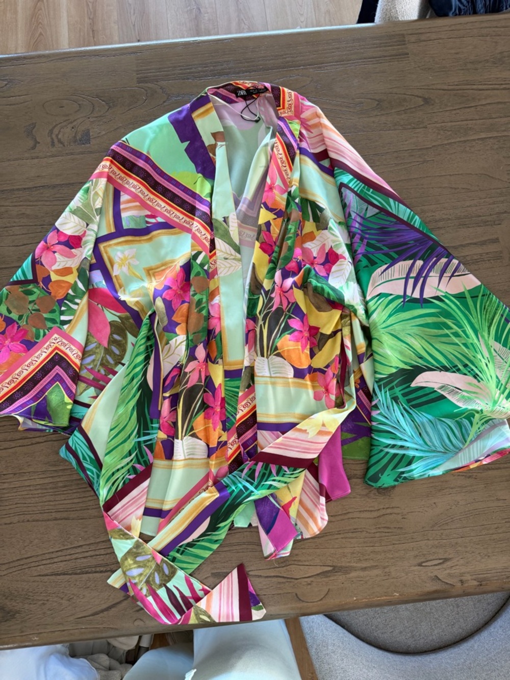 Zara Pastel Floral Multicolor Lightweight Kimono